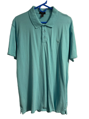 Forever 21 Men's Polo Shirt - Aqua Size L